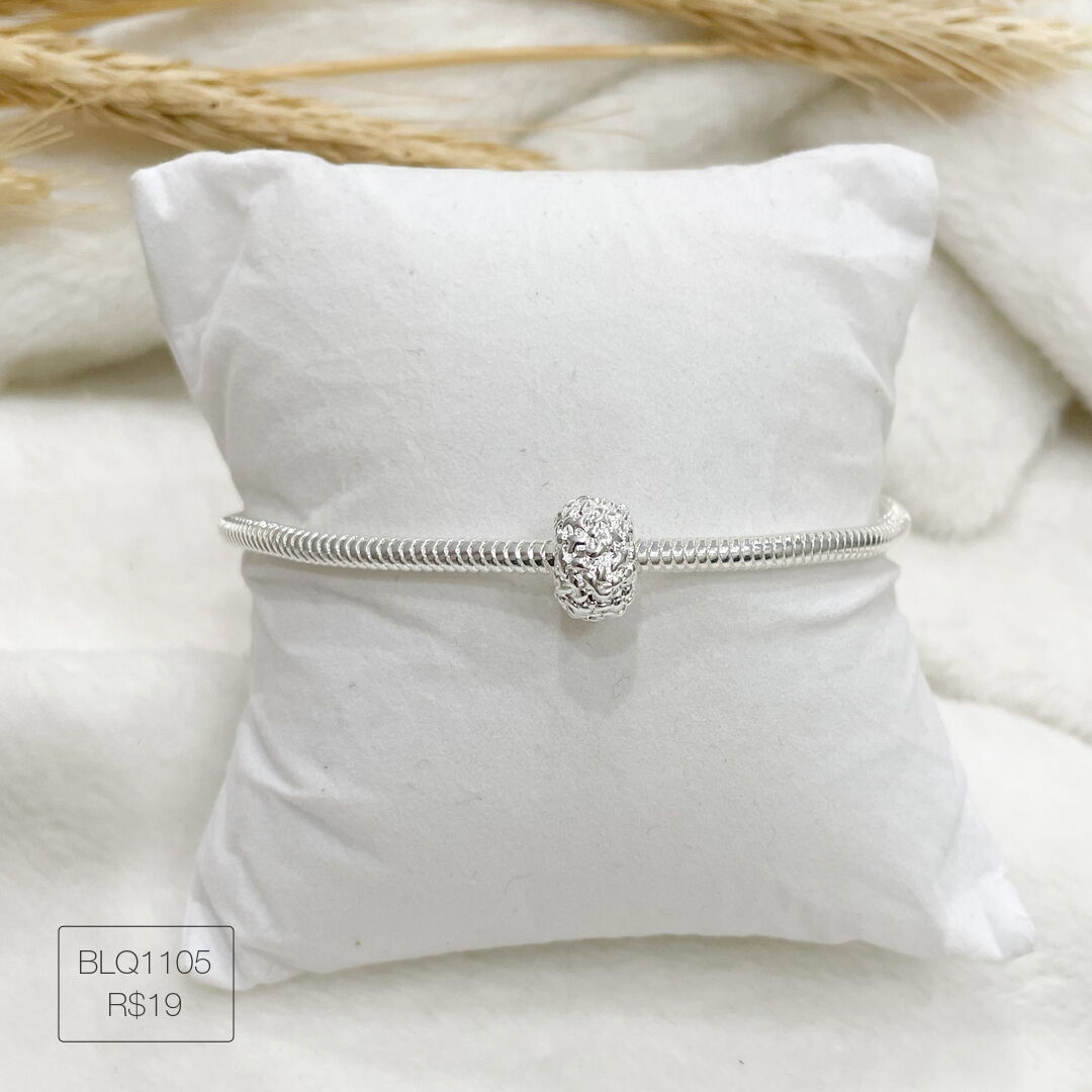 Berloque Ondas Passador Liso Prateado